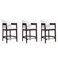 Manhattan Comfort Ritz Counter Stool in Ivory and Dark Walnut (Set of 3) 3-CS006-IV